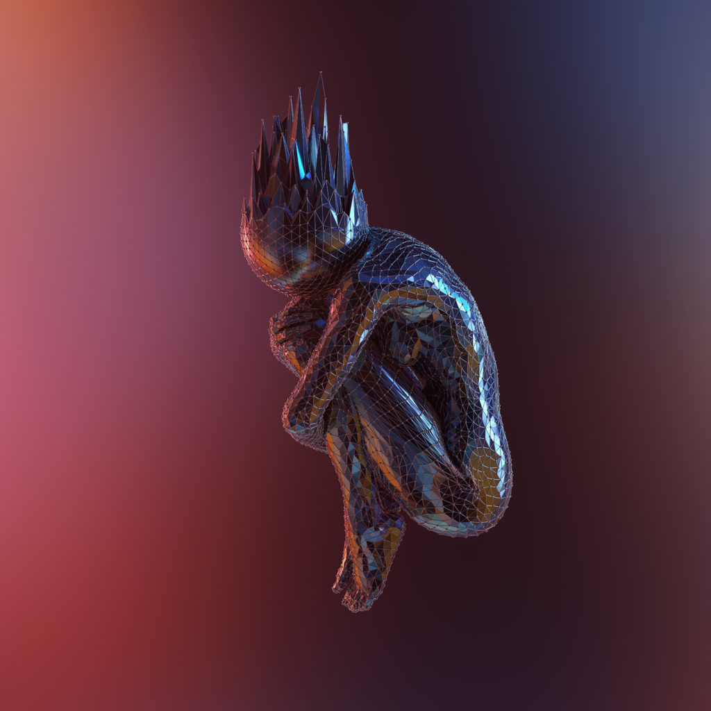 Artificial,Human,Body,Covered,With,Mesh,,3d,Illustration