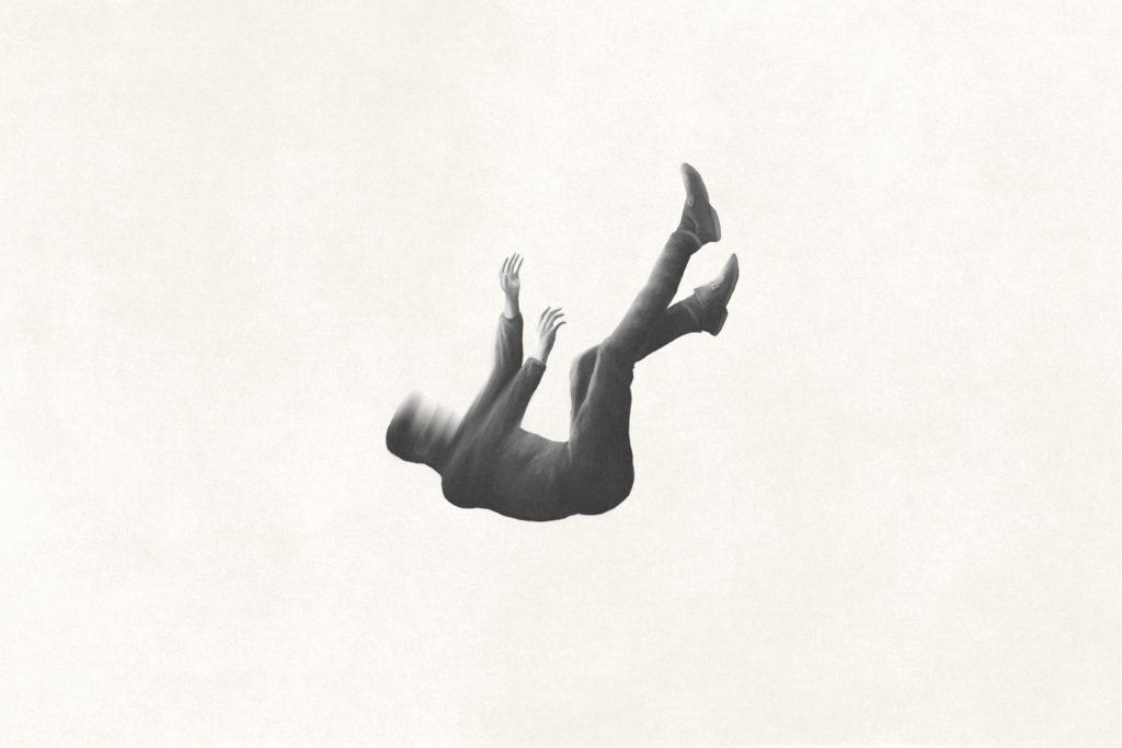 Illustration,Of,Man,Falling,From,The,Sky,,Minimal,Concept